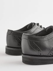 Black Wide Fit (G) Smart Leather Brogues Shoes - Image 5 of 5