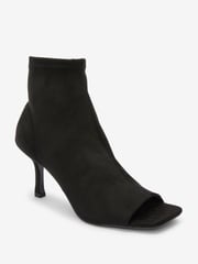 Black Forever Comfort® Peep Toe Heeled Shoe Boots - Image 3 of 5