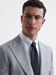 Reiss Navy Liam Polka Dot Silk Tie - Image 2 of 5
