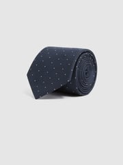 Reiss Navy Liam Polka Dot Silk Tie - Image 3 of 5