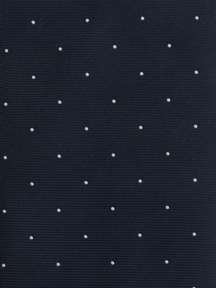 Reiss Navy Liam Polka Dot Silk Tie - Image 5 of 5