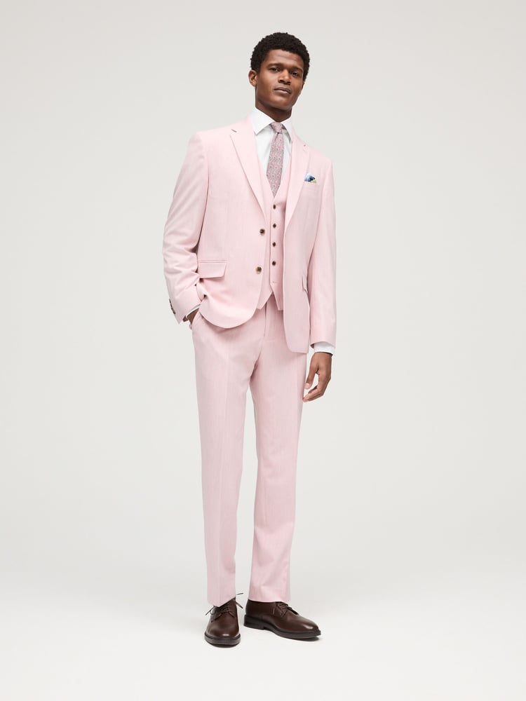 Pink Regular Fit Motionflex Stretch Suit Trousers - Image 2 of 9