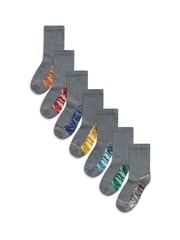 Grey Camo Cotton Rich Socks 7 Pack - Image 1 of 8