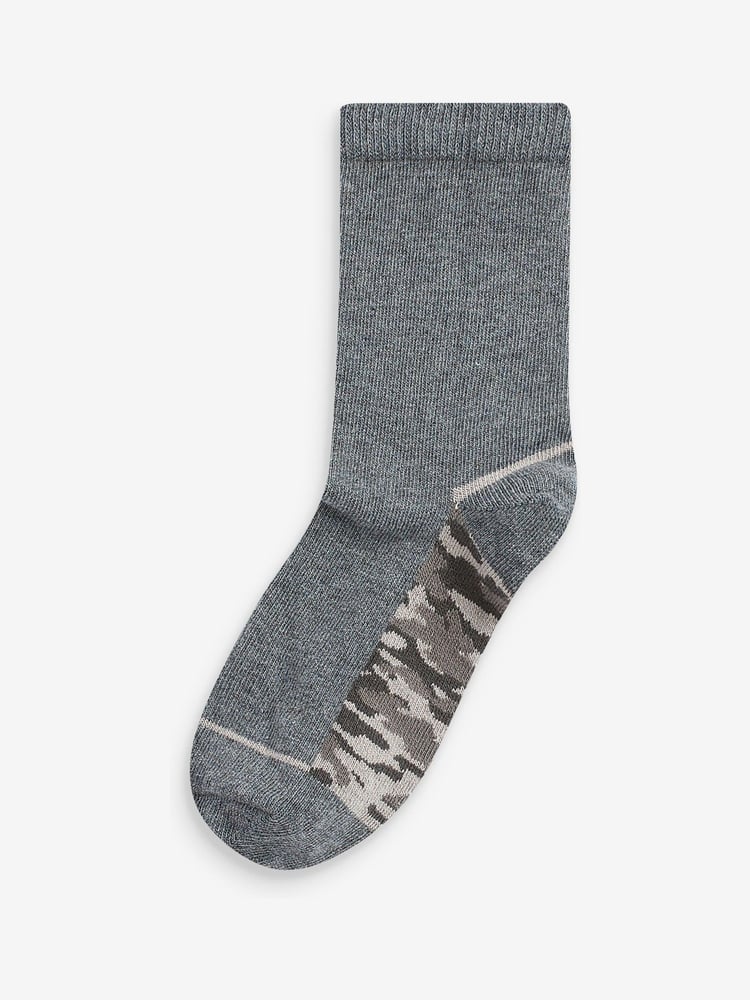 Grey Camo Cotton Rich Socks 7 Pack - Image 8 of 8