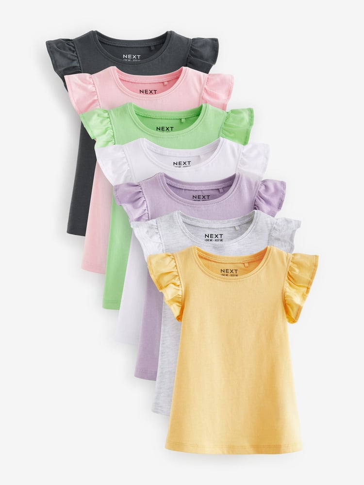 Multicolour 100% Cotton Basic Vests 7 Pack (3mths-7yrs) - Image 1 of 3