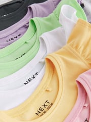 Multicolour 100% Cotton Basic Vests 7 Pack (3mths-7yrs) - Image 2 of 3