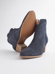 Navy Blue Forever Comfort® Leather Cowboy/Western Boots - Image 4 of 8
