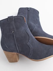 Navy Blue Forever Comfort® Leather Cowboy/Western Boots - Image 5 of 8