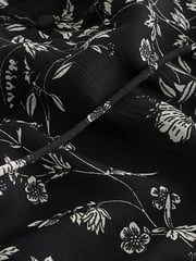 Monochrome Floral Ditsy Cape Long Sleeve Mini Dress - Image 6 of 6