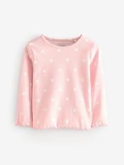 Cath Kidston Pink Floral Long Sleeve Ribbed T-Shirts 3 Pack (3mths-7yrs) - Image 13 of 15
