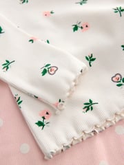Cath Kidston Pink Floral Long Sleeve Ribbed T-Shirts 3 Pack (3mths-7yrs) - Image 15 of 15