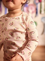 Cath Kidston Pink Floral Long Sleeve Ribbed T-Shirts 3 Pack (3mths-7yrs) - Image 8 of 15