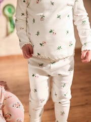 Cath Kidston Pink Floral Ribbed Leggings 3 Pack (3mths-7yrs) - Image 5 of 8