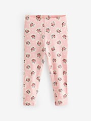 Cath Kidston Pink Floral Ribbed Leggings 3 Pack (3mths-7yrs) - Image 6 of 8