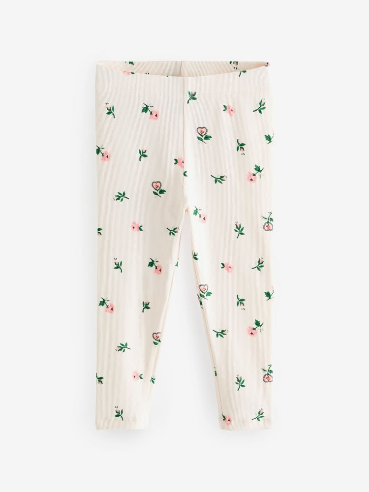 Cath Kidston Pink Floral Ribbed Leggings 3 Pack (3mths-7yrs) - Image 8 of 8