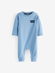 Baker by Ted Baker Blue 100% Cotton Romper and Reversible Hat - Image 2 of 9