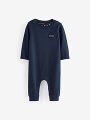 Baker by Ted Baker Blue 100% Cotton Romper and Reversible Hat - Image 4 of 9