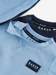 Baker by Ted Baker Blue 100% Cotton Romper and Reversible Hat - Image 5 of 9