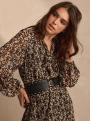 Black With Studs PU Corset Belt - Image 1 of 4