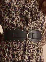 Black With Studs PU Corset Belt - Image 4 of 4