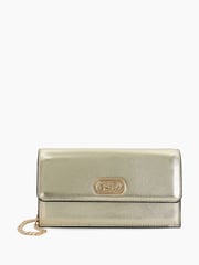 Dune London Gold Sapphire Branded Cross-Body Bag - Image 1 of 6