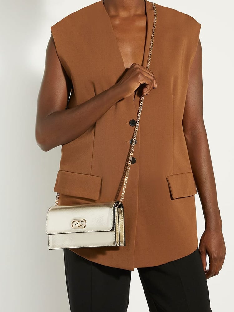 Dune London Gold Sapphire Branded Cross-Body Bag - Image 6 of 6