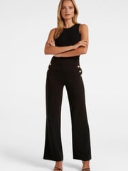 Forever New Black Megan Button Wide Leg Trousers - Image 4 of 5