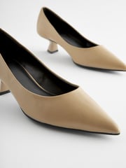 Taupe Brown Extra Wide Fit Forever Comfort® Kitten Heel Court Shoes - Image 3 of 5