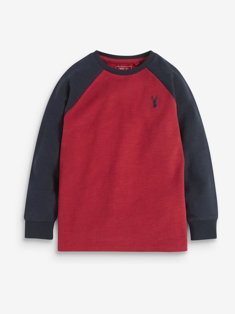 Multi Long Sleeve Raglan T-Shirts 3 Pack (3-16yrs) - Image 2 of 6