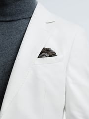 Reiss White Island Sea Island Cotton Slim Fit Single Breasted Blazer - Image 4 of 8