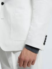 Reiss White Island Sea Island Cotton Slim Fit Single Breasted Blazer - Image 6 of 8