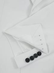 Reiss White Island Sea Island Cotton Slim Fit Single Breasted Blazer - Image 7 of 8