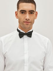 White 100% Cotton Single Cuff Dress Shirt - Image 4 of 6