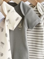 Grey Whale Baby Short Sleeve Cotton Bodysuits 5 Pack - Image 3 of 9