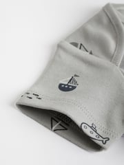 Grey Whale Baby Short Sleeve Cotton Bodysuits 5 Pack - Image 8 of 9