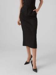 VERO MODA Black Tailored Smart Midi Skirt - Image 1 of 6
