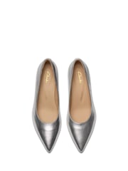 Clarks Silver Leather Adela Court Shoes - Image 6 of 7