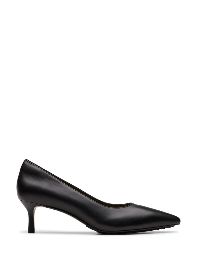 Clarks Black Leather Adela Court Shoes - Image 1 of 7