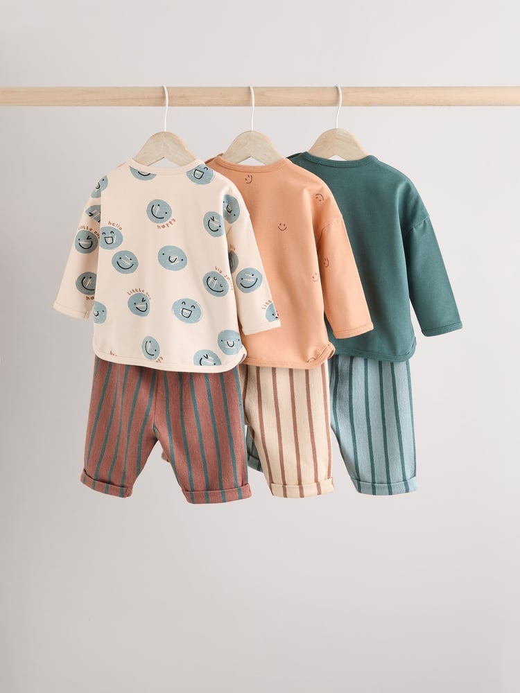 Teal Faces Baby Top and Leggings 100% Cotton Set 6 Pack - Image 2 of 16 Teal Faces Baby Top and Leggings 100% Cotton Set 6 Pack - Image 2 of 16
