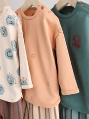 Teal Faces Baby Top and Leggings 100% Cotton Set 6 Pack - Image 3 of 16