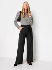 Long Tall Sally Black Ponte Trousers With Belt - Image 3 of 4