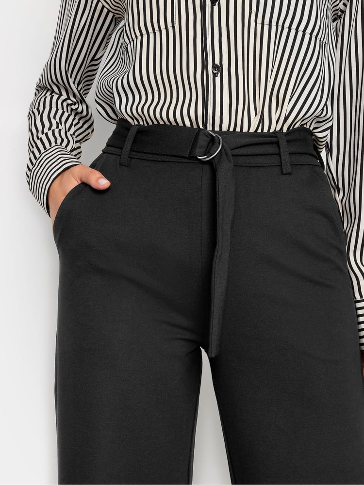 Long Tall Sally Black Ponte Trousers With Belt - Image 4 of 4