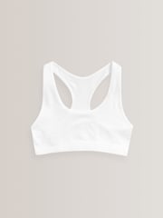 White 2 Pack Seamfree Racer Back Crop Top (7-16yrs) - Image 2 of 3