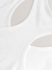 White 2 Pack Seamfree Racer Back Crop Top (7-16yrs) - Image 3 of 3