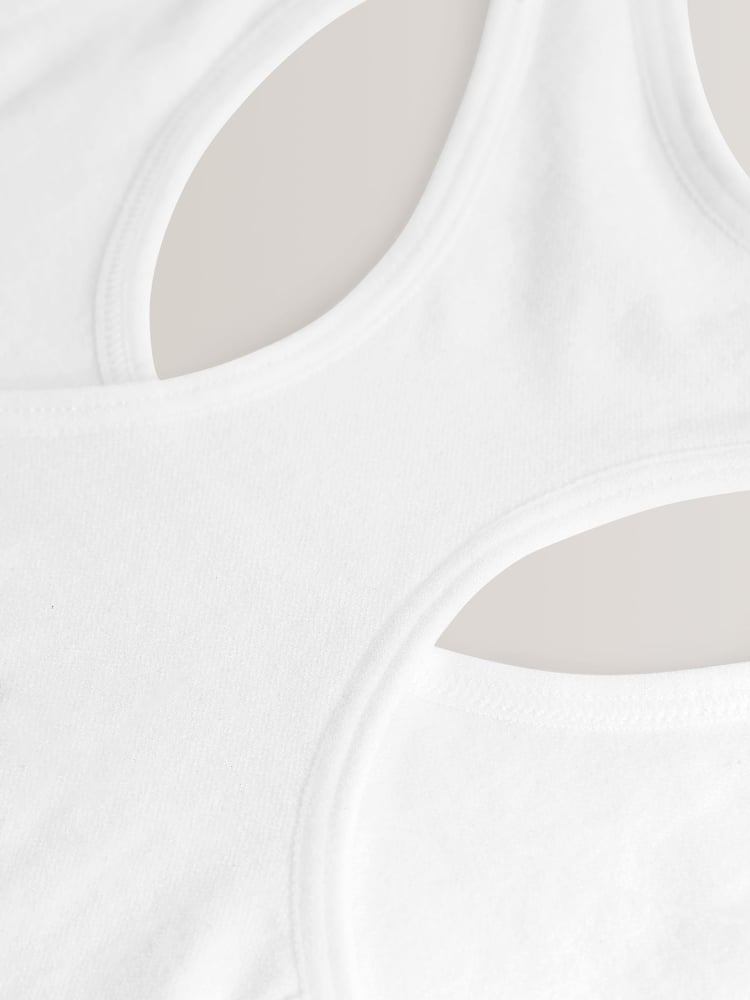 White 2 Pack Seamfree Racer Back Crop Top (7-16yrs) - Image 3 of 3