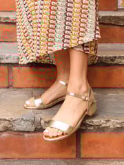 Linzi Gold Kezzi Barely There Low Block Heeled Sandals - Image 2 of 6