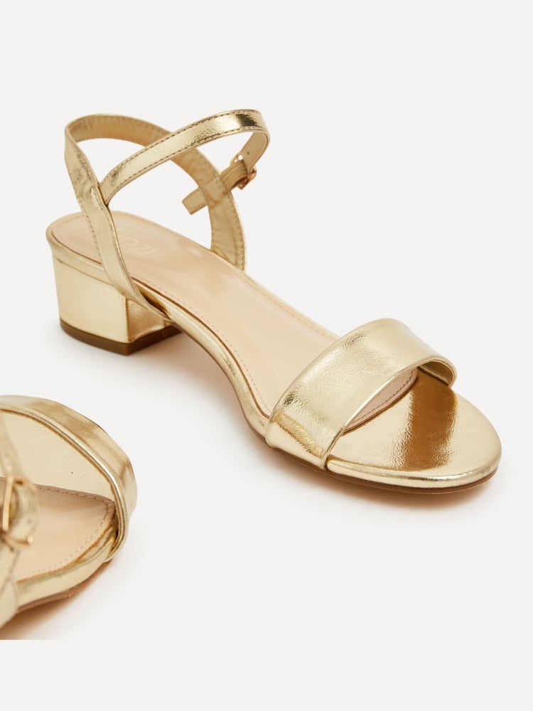 Linzi Gold Kezzi Barely There Low Block Heeled Sandals - Image 6 of 6