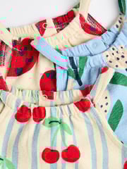 White/Blue/Red Baby Vest Rompers 3 Pack - Image 4 of 7