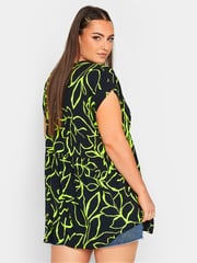 Yours Curve Black Ruched V-Neck Blouse - Image 3 of 4