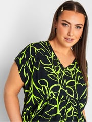 Yours Curve Black Ruched V-Neck Blouse - Image 4 of 4